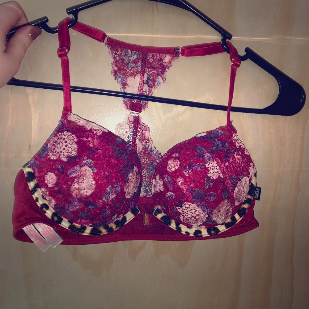 Floral with cheetah details bra